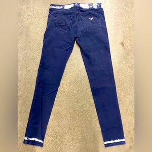 ARMANI JEANS Navy & White Tie-dye Super Soft, Lightweight Low Rise Jeans 27